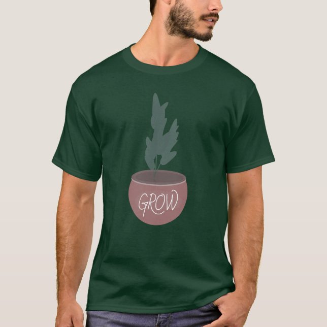 Botaniska husväxter, växt Pot Greenery T Shirt (Framsida)
