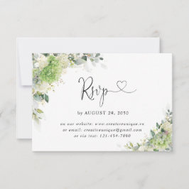 Botaniska Hydrangeas Bröllop Online RSVP-kort OSA Kort