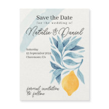 botaniska illustrationer av citron med blå löv