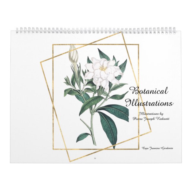 Botaniska illustrationer av Pierre-Joseph Redouté Kalender (Omslag)