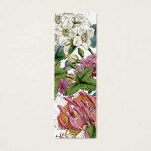 Botaniska illustrationer för vintage litet visitkort