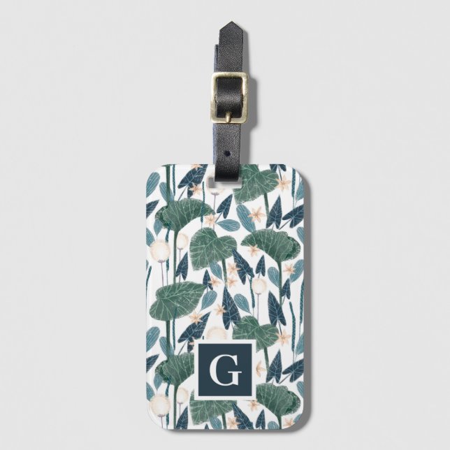 Botaniska Illustrationsanläggningen Mamma Monogram Bagagebricka (Framsida vertikal)