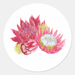 Botaniska inbyggda blommor runt klistermärke