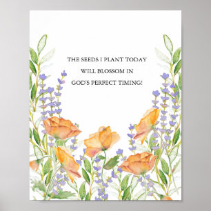 Botaniska inspirationstecken för kvinnor Poster