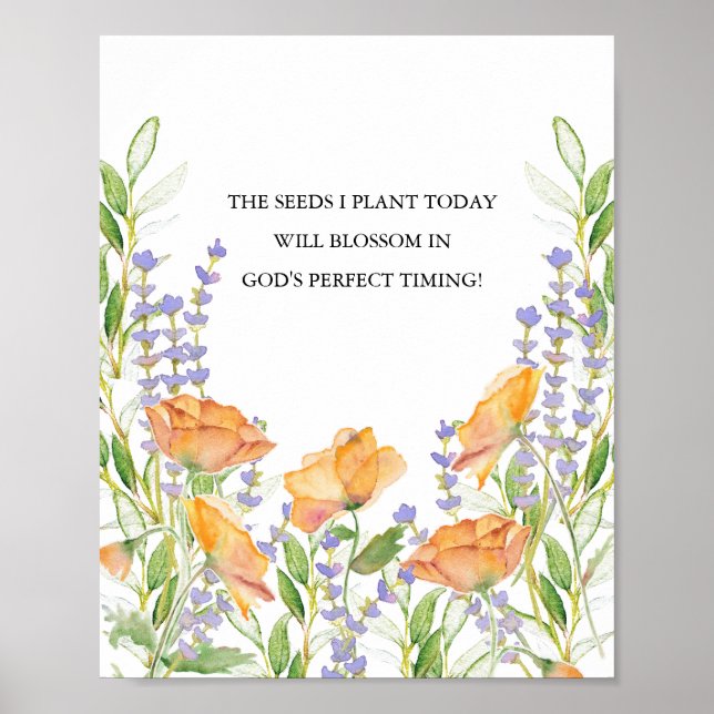 Botaniska inspirationstecken för kvinnor Poster (Framsidan)