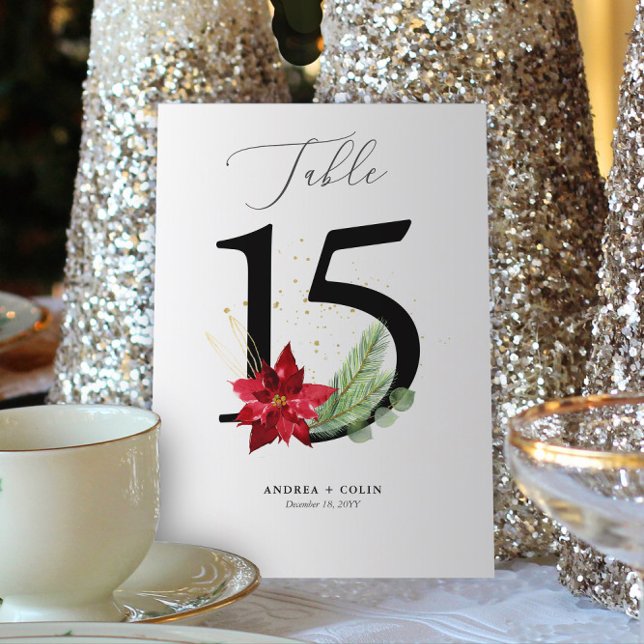 Botaniska julen Bröllop Bordsnummer 15 (Botanical Christmas Wedding /Event Table Number | No. 15 (For all numbers, see Collection below))
