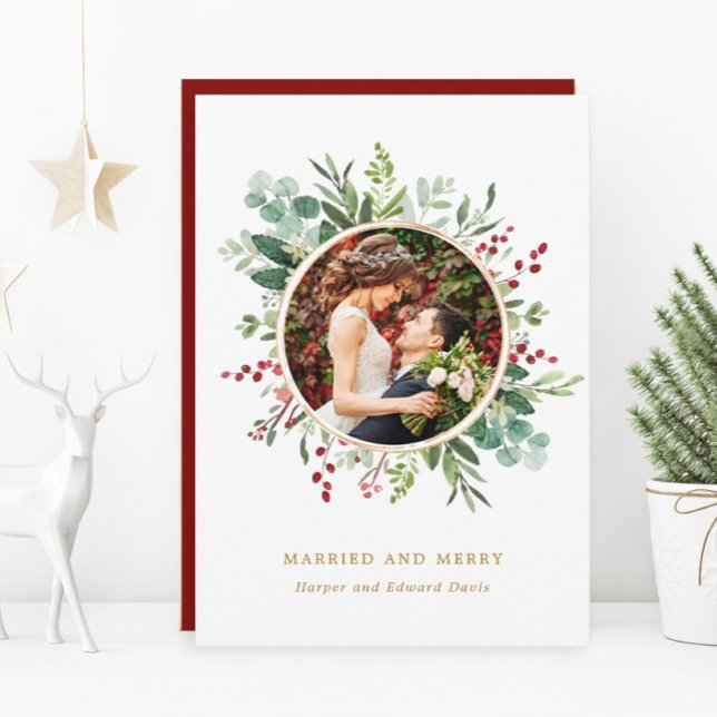 Botaniska julen Guld gift och Merry Photo (Skapare uppladdad)