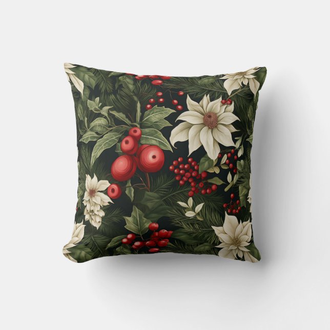 Botaniska julen Mönster Kudde (Framsida)