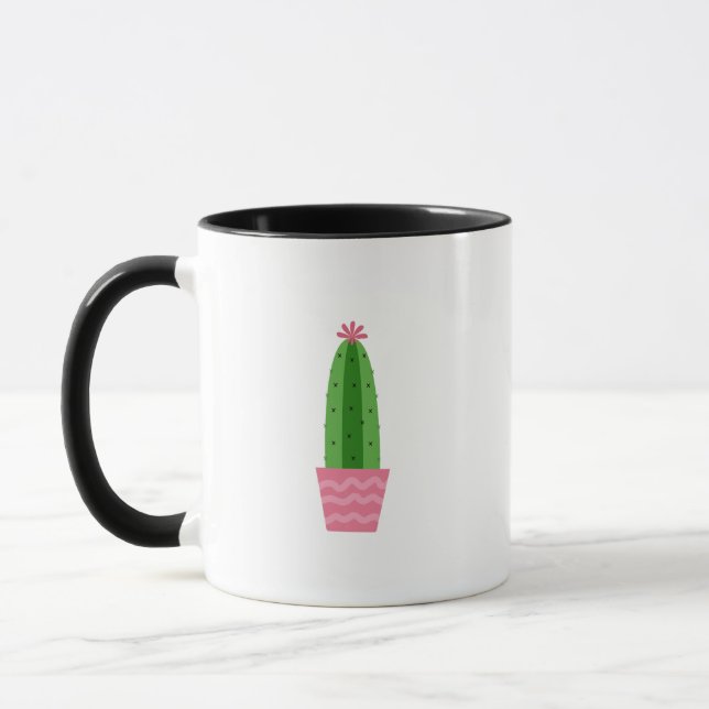 Botaniska kaktus i Rosa Pot Mugg (Vänster)
