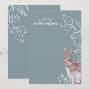 Botaniska kaninillustrationer anteckningskort