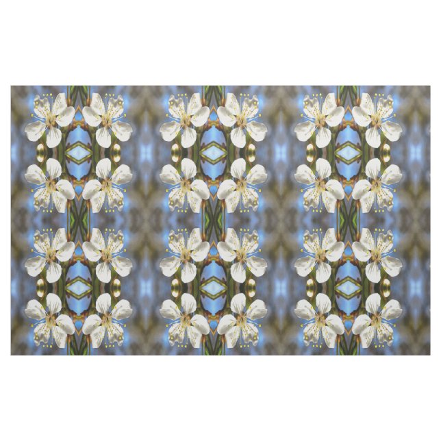 Botaniska konst av plommonBlommar Tyg (Fat Quarter)