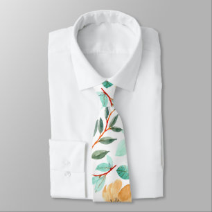 Botaniska Lemon Gult Blommigt Greenery Mönster Slips