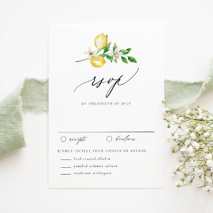 Botaniska Lemon och Greenery Garden Wedding OSA Kort