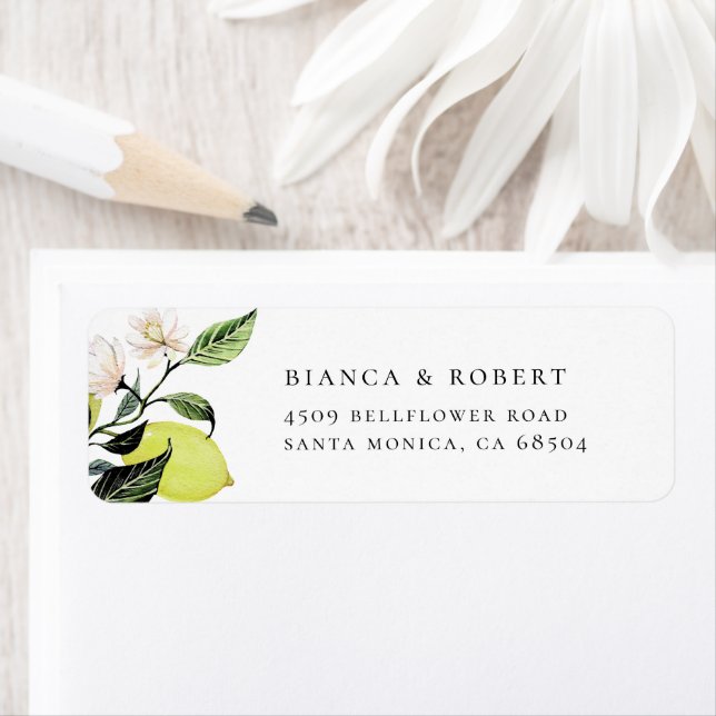 Botaniska Lemon-Returetiketter Returadress Etikett (Insitu)