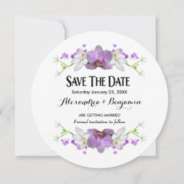 Botaniska Lilac Flowers Vattenfärg Spara datum Datumet