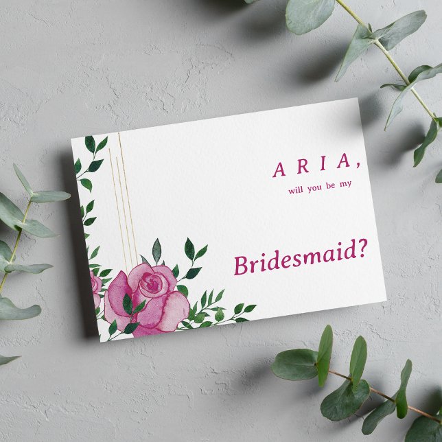 Botaniska lilac grönt guld ro blommigt Bridesmaid Inbjudningar (Botanic lilac green gold rose floral Bridesmaid )