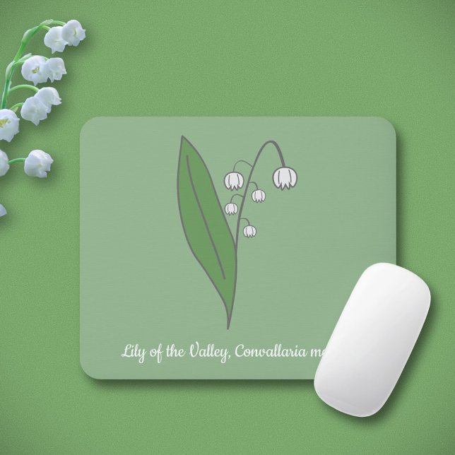 Botaniska Lily i Valley Pastel Flower Musmatta (Botanical Lily of the Valley Mouse Pad)