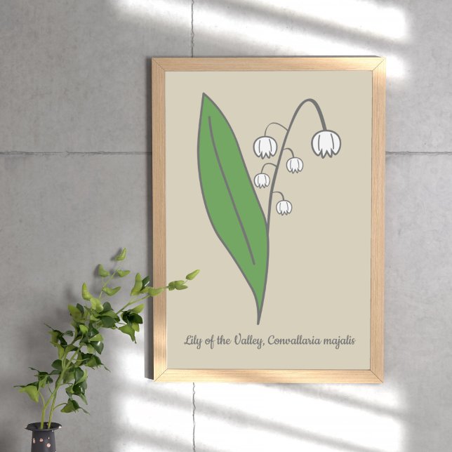 Botaniska Lily i Valley Pastel Flower Poster (Botanical Lily of the Valley Poster)