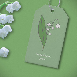 Botaniska Lily i Valley Pastel Flower Presentetikett