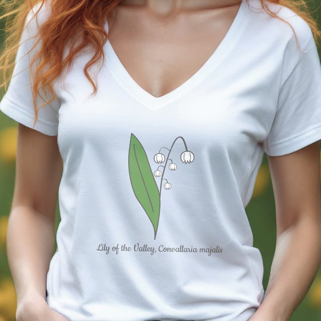 Botaniska Lily i Valley Pastel Flower T Shirt (Botanical Lily of the Valley Pastel Flower T-Shirt)