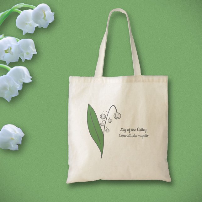 Botaniska Lily i Valley Pastel Flower Tygkasse (Botanical Lily of the Valley Tote Bag)