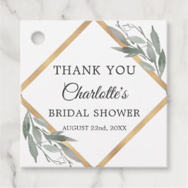 Botaniska Löv Guld Möhippa TACK Gåvor Etiketter