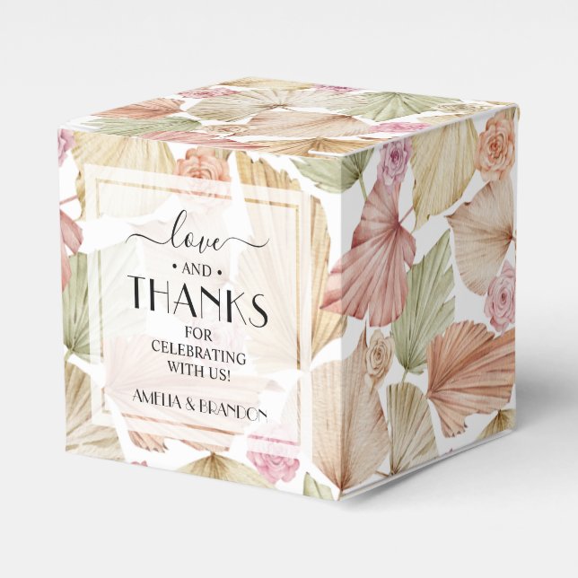 Botaniska Löv och Blommor Boho Bröllop Presentaskar (Framsidan Sidan)