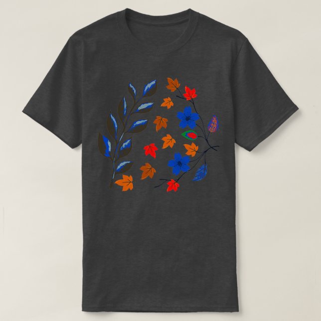 Botaniska löv och mönster t shirt (Design framsida)