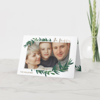 Botaniska Löv ska vara Merry Guld-fotokort för Hel Helgkort