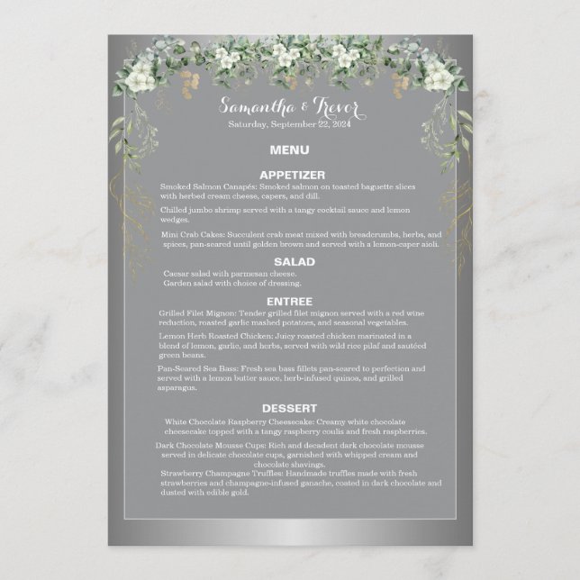 Botaniska Lustrous Dreams: en botanisk fantasy Meny (Framsida)