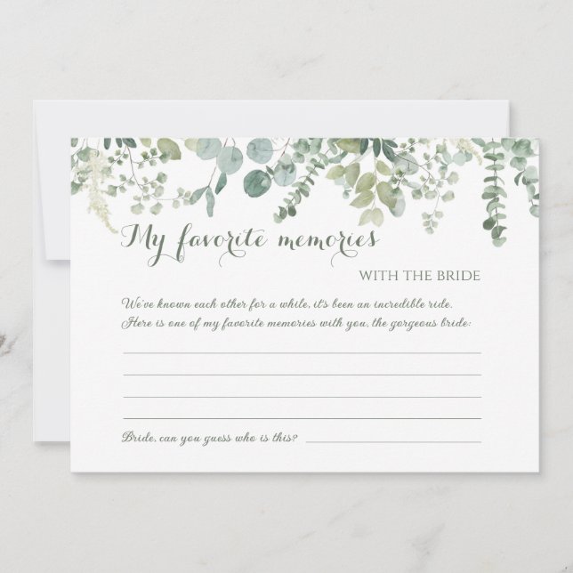 Botaniska Mina favoritminnen med bridkortet Inbjudningar (Framsida)