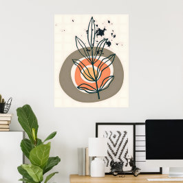 botaniska minimalis för abstrakt poster
