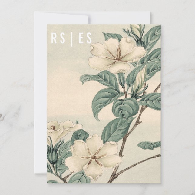 Botaniska moderna bröllopsinbjudningar inbjudningar (Framsida)
