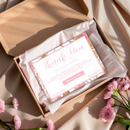 Botaniska monogrambeställningar för lyxBlommigt Tack Kort