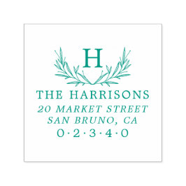 Botaniska monogramfamiljen Namn & Returadress Självfärgande Stämpel