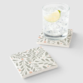 Botaniska Mönster Sage grönt löv Stenunderlägg