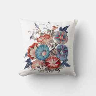 Botaniska morgonglorier blomma Bouquet Kudde