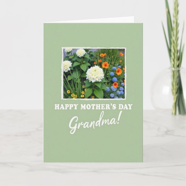 Botaniska mors dag mormor kort (Framsida)