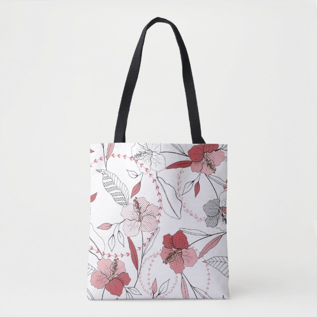 Botaniska motiv. Isolerad sömlös blomma mönster Tygkasse (Framsida)