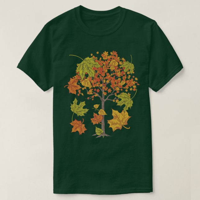 Botaniska naturen Autumn Wildlife Forest Thanksgiv T Shirt (Design framsida)