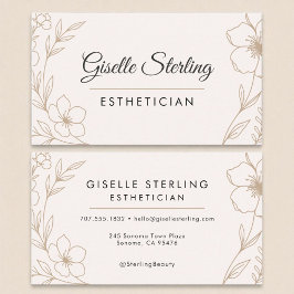 Botaniska  och svarta Esthetician Beauty Visitkort