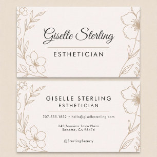 Botaniska och svarta Esthetician Beauty Visitkort