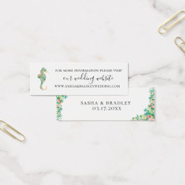 Botaniska ön Seahorse Bröllop webbplats Litet Visitkort