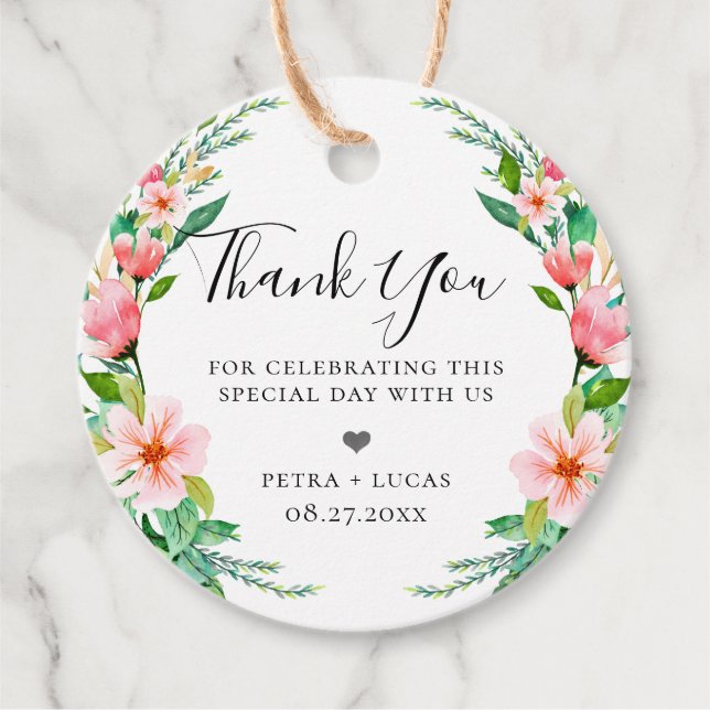 Botaniska öns Blommigt Gåvor Etiketter (Framsida)