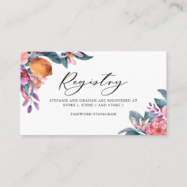Botaniska Orangar och Blooms Bröllop-registrerings Placeringskort