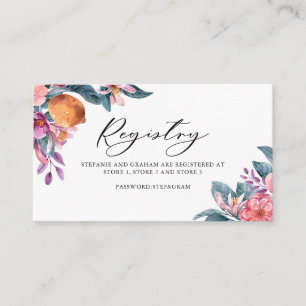 Botaniska Orangar och Blooms Bröllop-registrerings Placeringskort