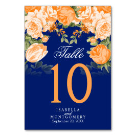 Botaniska Orangen Flowers | Bord-kort Bordsnummer