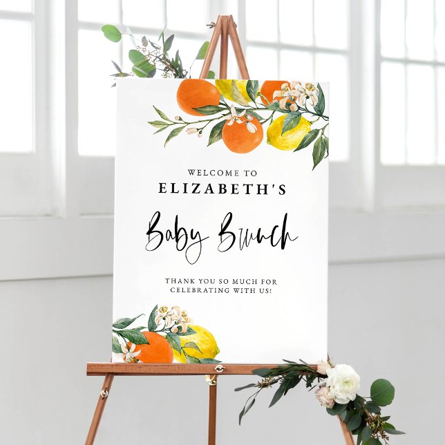 Botaniska Orangen och Lemon Garland Baby Brunch Poster (Skapare uppladdad)
