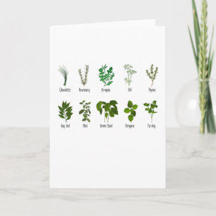 Botaniska Örter Herbalist Gift Garden Birthday Kort