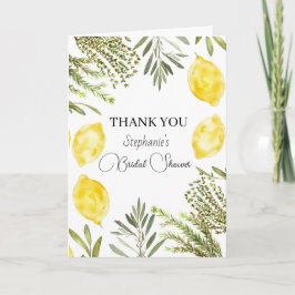 Botaniska Örter Lemons Watercolor Möhippa Inbjudan